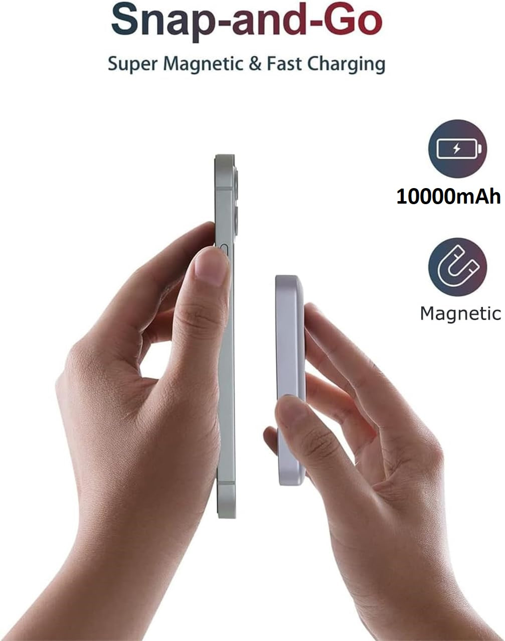 Fast Wireless Travel PowerBank Charger - MagSafe 10,000mAh Magnetic PowerPack