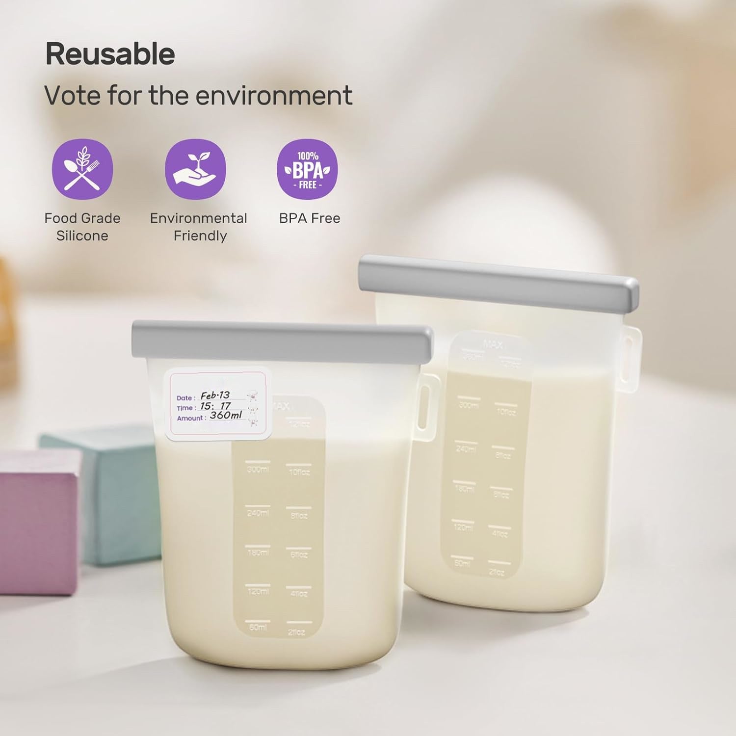 Reusable Breast Milk Storage Pouches